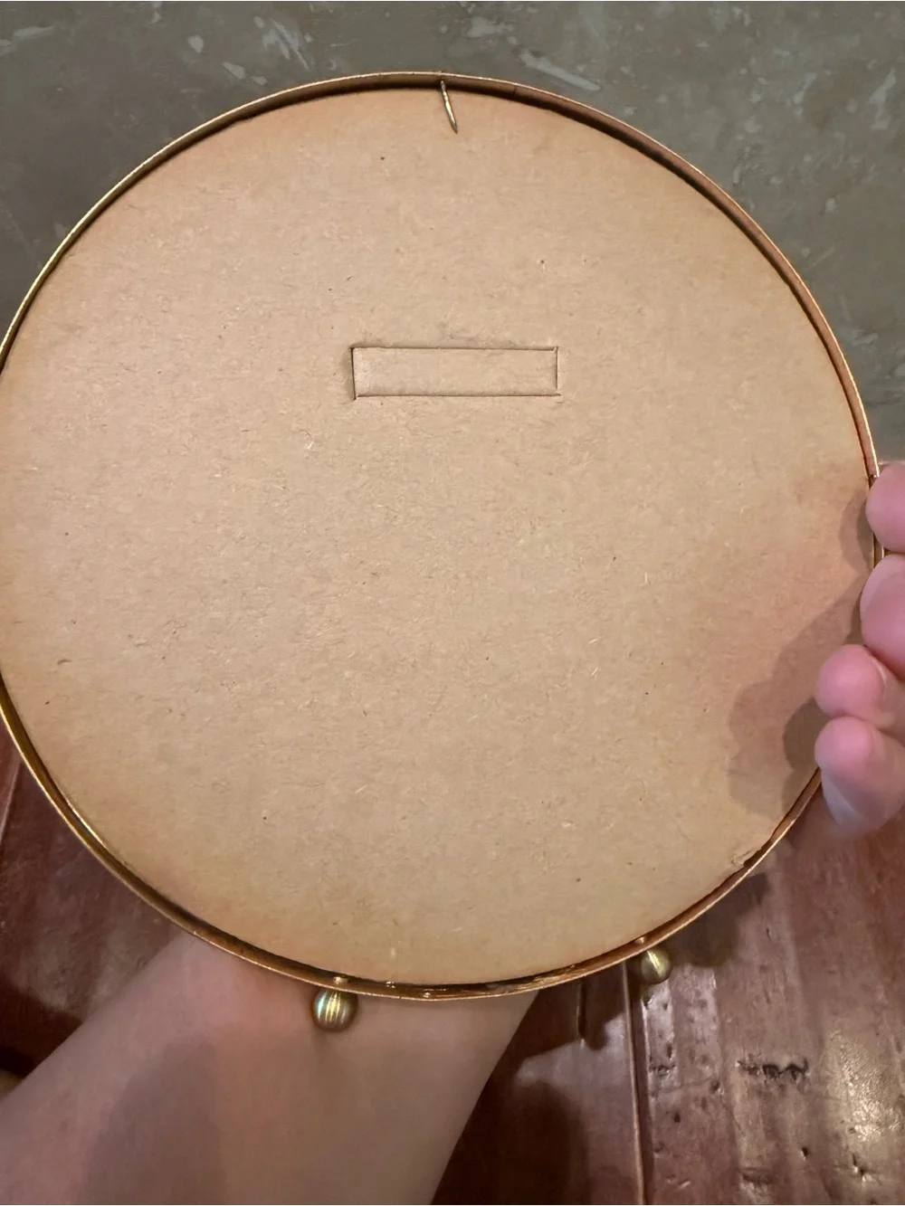 Vintage Round Gold Picture Frame 7”